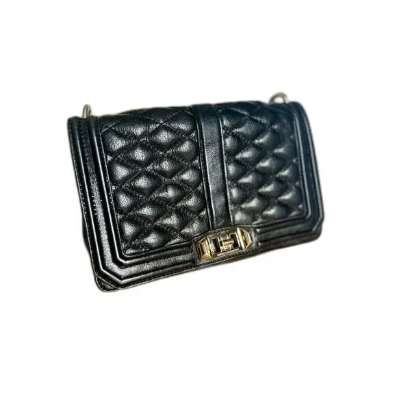 Rebecca Minkoff quilted Love Crossbody Bag in Black - Picture 8 of 12